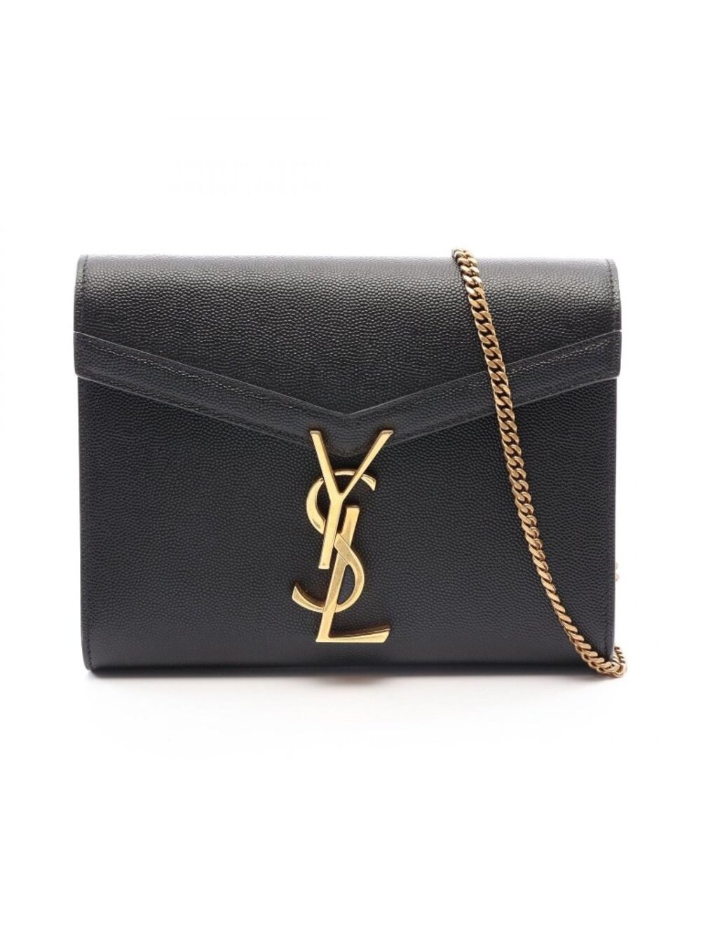 Saint Laurent Paris Shoulder Bag Cassandra Black Leather Chain